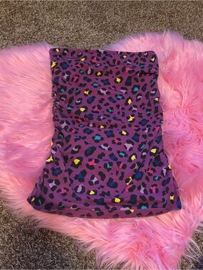Y2K purple cheetah print tube top size medium